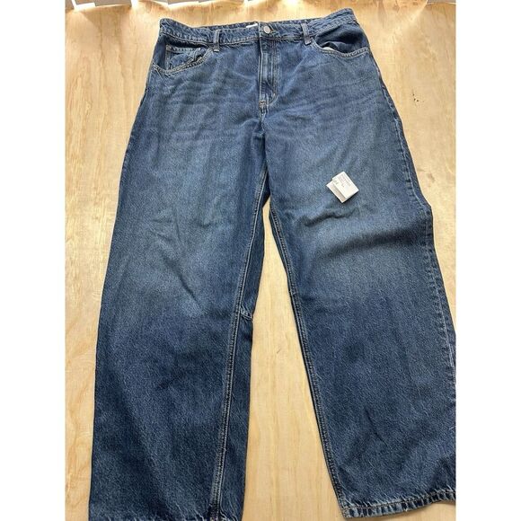 MNG Balloon Fit Jeans Sz 12 Loose Fit Standard Length EUR 44 Medium Wash Pants - Picture 1 of 6